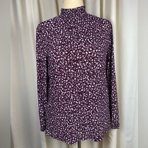 Anne Klein Purple Floral Blouse